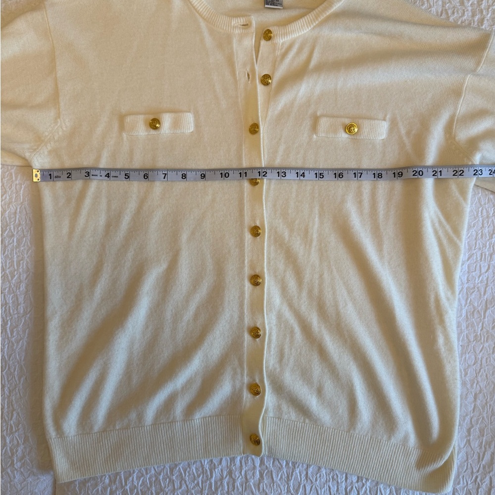 Milano Cream Cardigan with Gold Buttons – Size 18/20 - Picture 5 of 8
